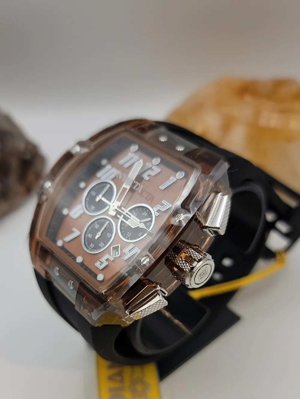 NWT Invicta S1 Rally Kinesia Anatomic Mens Chronograph Watch - 47mm. Brown 50086